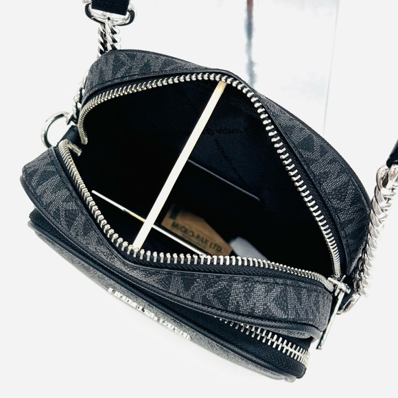 Michael Kors Medium NS Chain Xbody Bag Black Signature - Picture 10 of 11